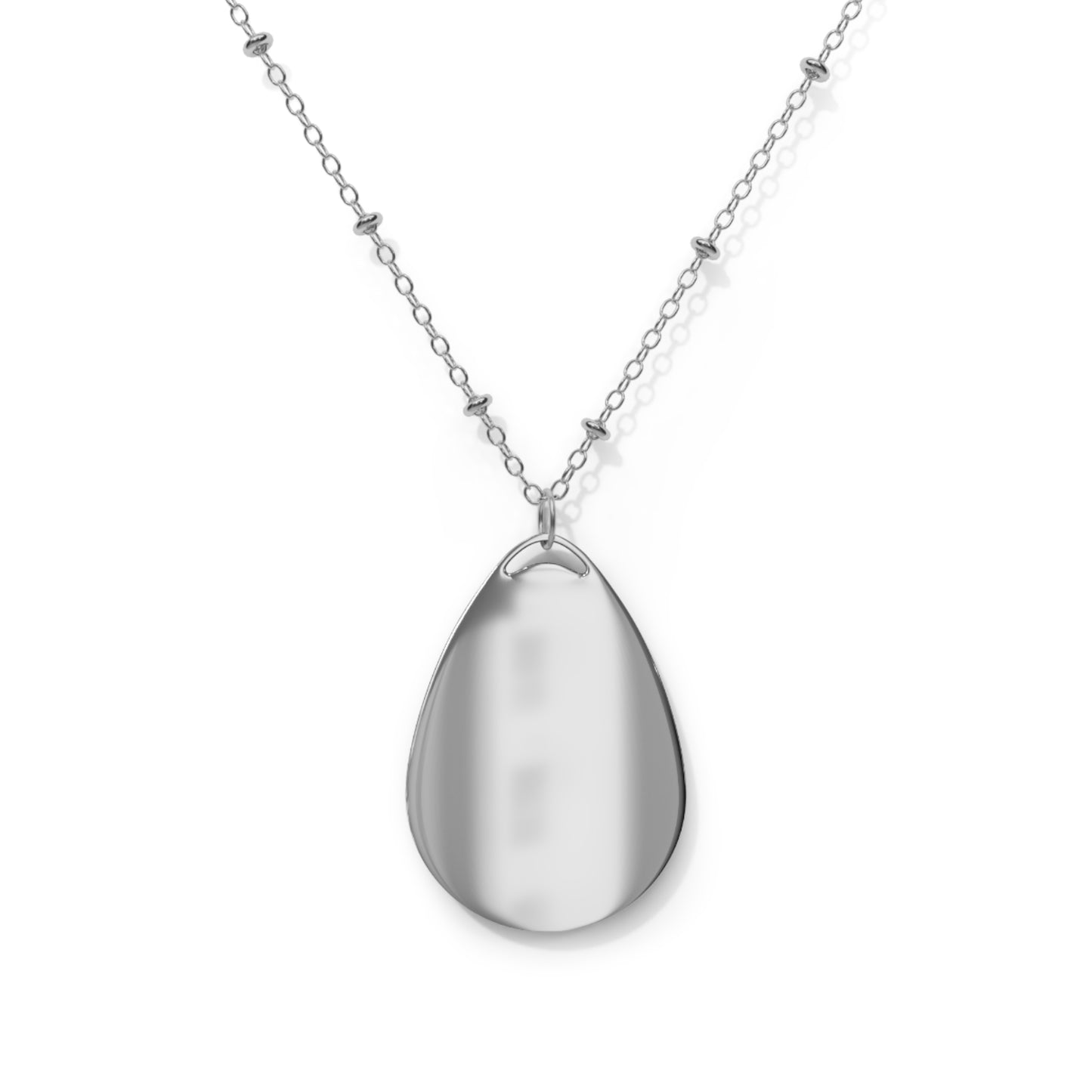 Oval Necklace, Oval Pendant Wire Necklace - Iconic Tier