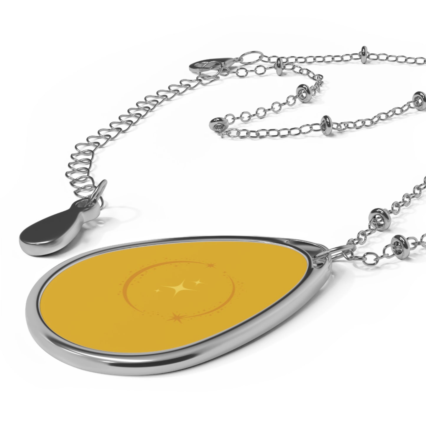 Oval Necklace, Oval Pendant Wire Necklace - Iconic Tier